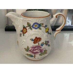 Estee Lauder Chinoiserie Floral Porcelain Creamer Pitcher‎ Butterfly & Flowers